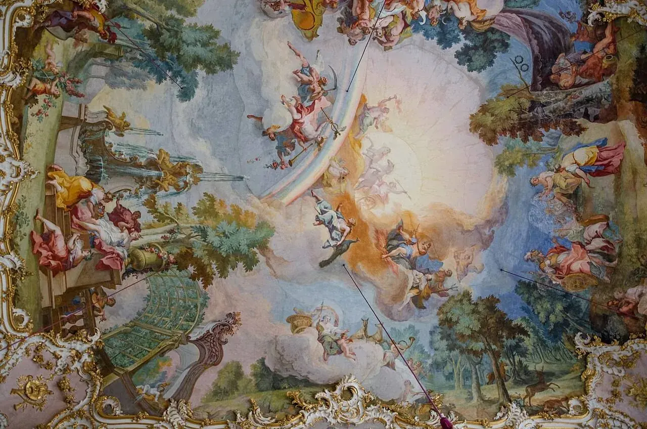 El techo de Johann Baptist Zimmermann sobre el Steinerner Saal
